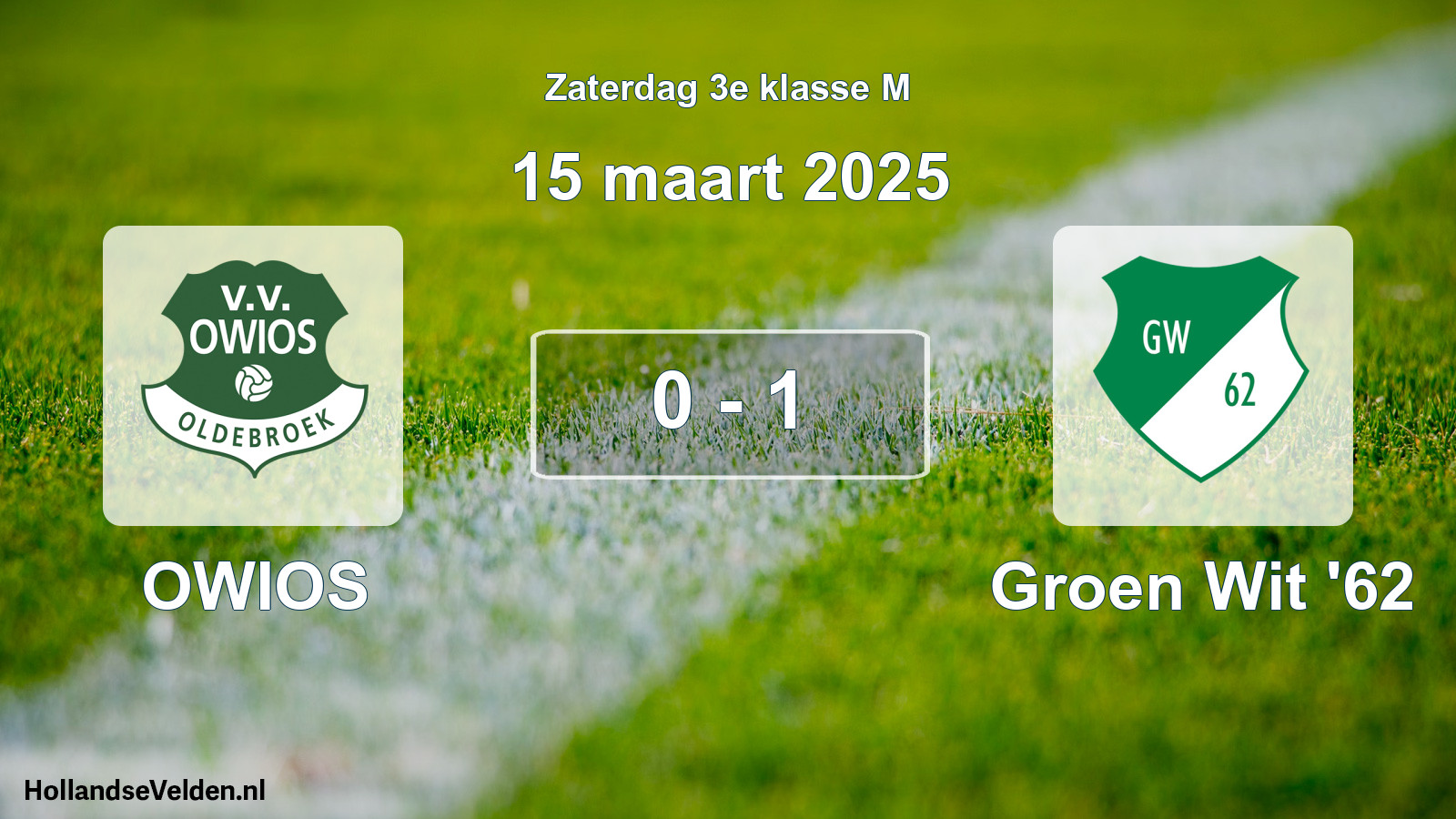 Total number of matches played: OWIOS - Groen Wit '62 0 - 1 (15 March 2025)