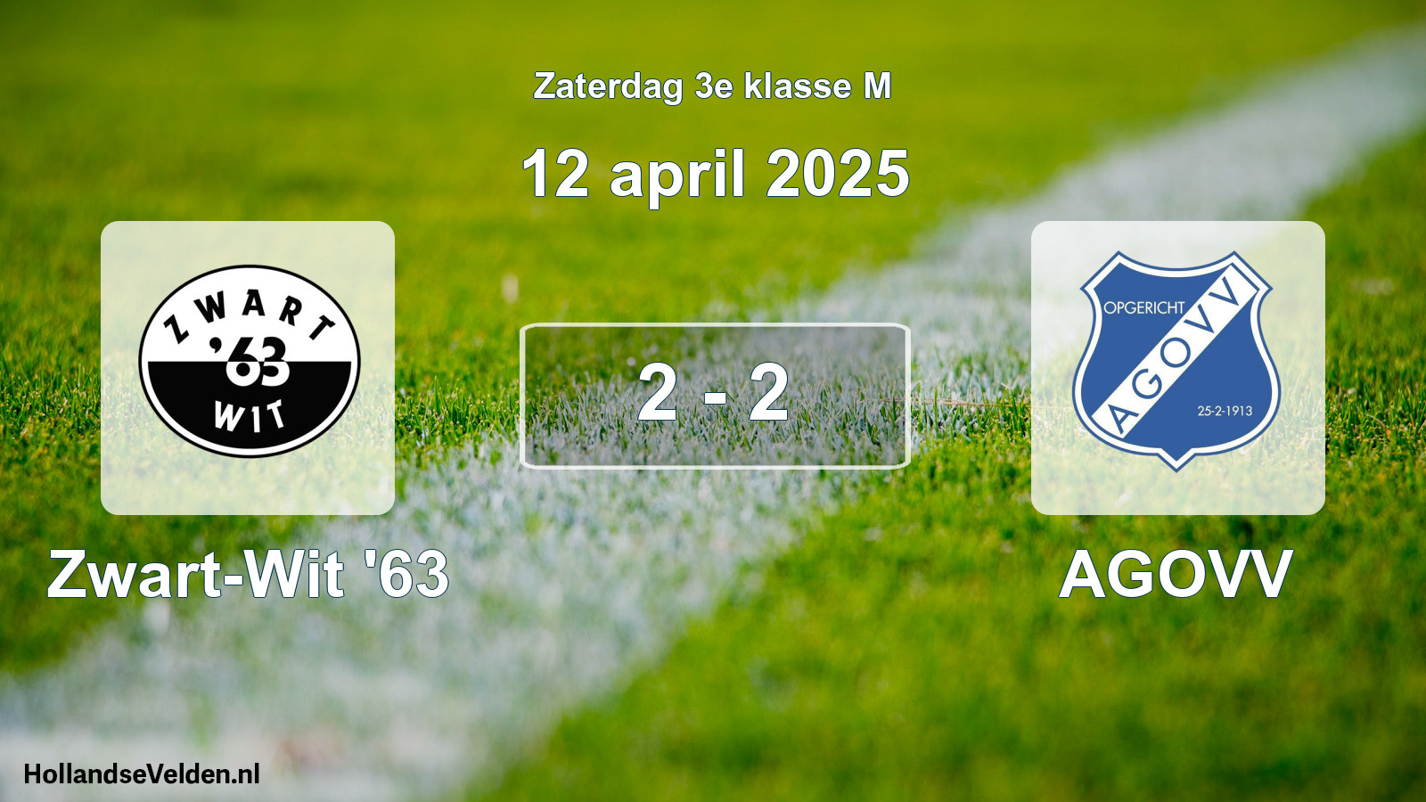 Total number of matches played: Zwart-Wit '63 - AGOVV 2 - 2 (12 April 2025)