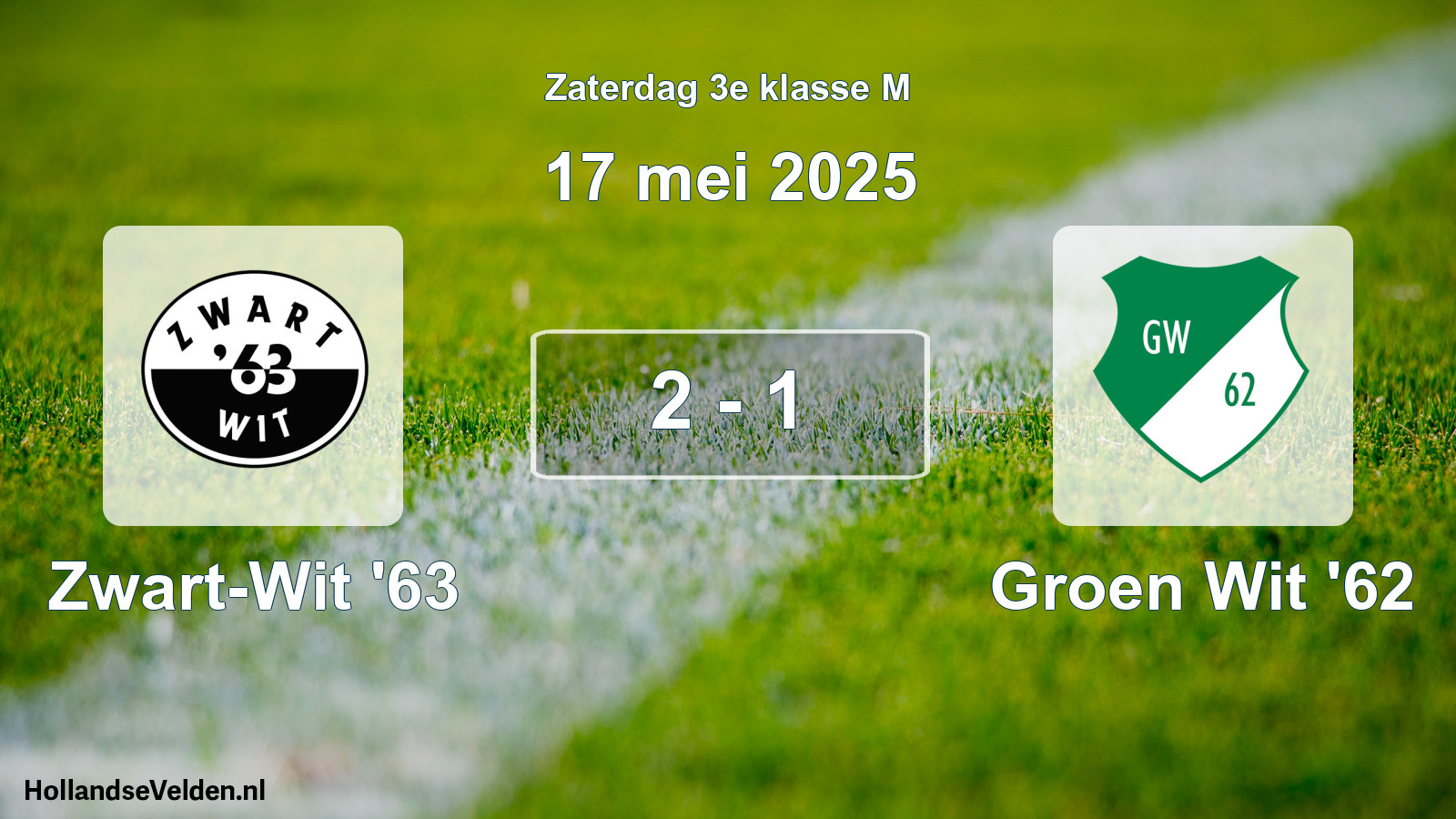 Total number of matches played: Zwart-Wit '63 - Groen Wit '62 2 - 1 (17 May 2025)