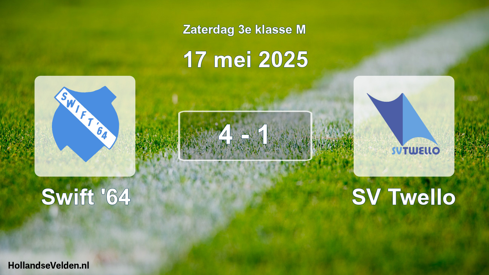 Total number of matches played: Swift '64 - SV Twello 4 - 1 (17 May 2025)