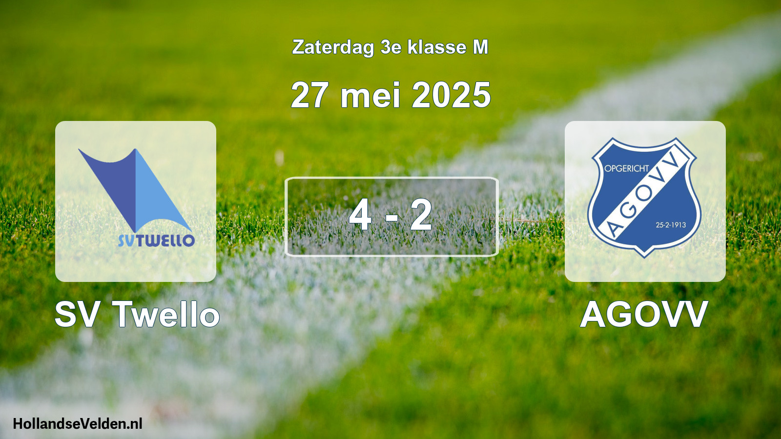 Total number of matches played: SV Twello - AGOVV 4 - 2 (27 May 2025)