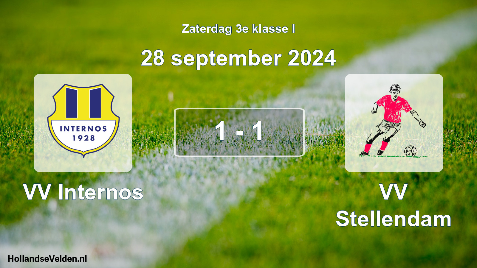 Total number of matches played: VV Internos - VV Stellendam 1 - 1 (28 September 2024)