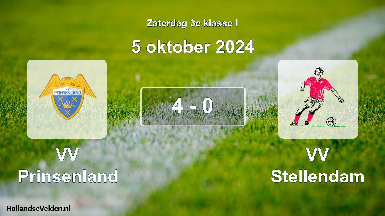 Total number of matches played: VV Prinsenland - VV Stellendam 4 - 0 (5 October 2024)