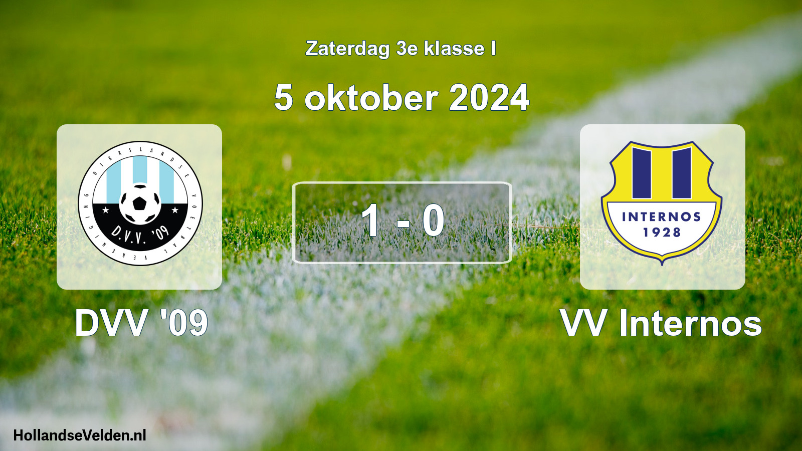 Total number of matches played: DVV '09 - VV Internos 1 - 0 (5 October 2024)