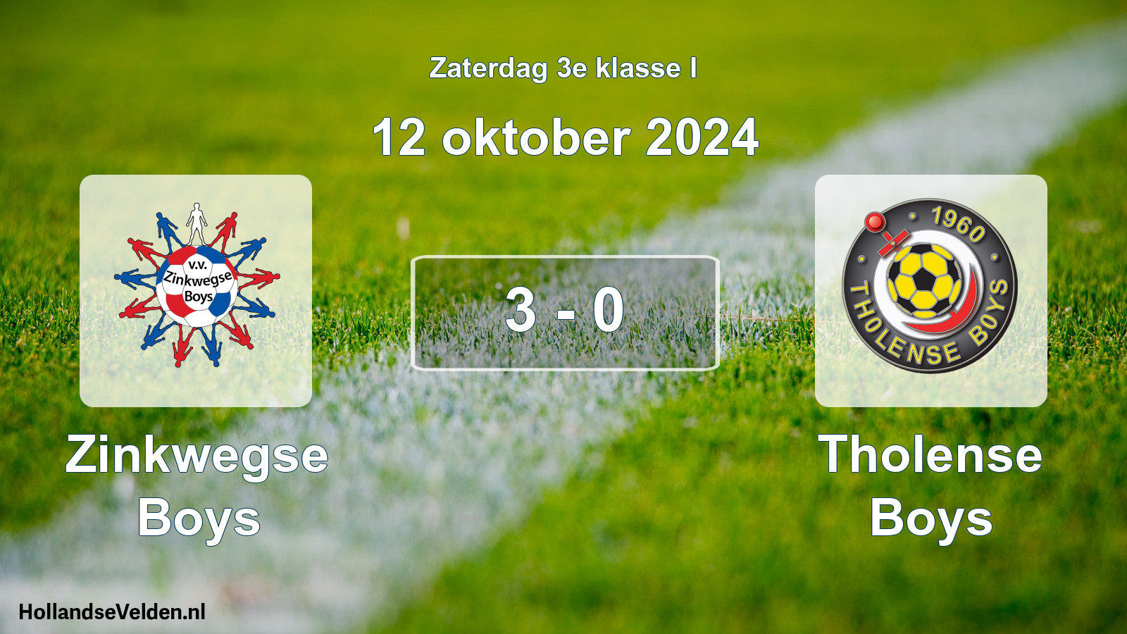 Total number of matches played: Zinkwegse Boys - Tholense Boys 3 - 0 (12 October 2024)