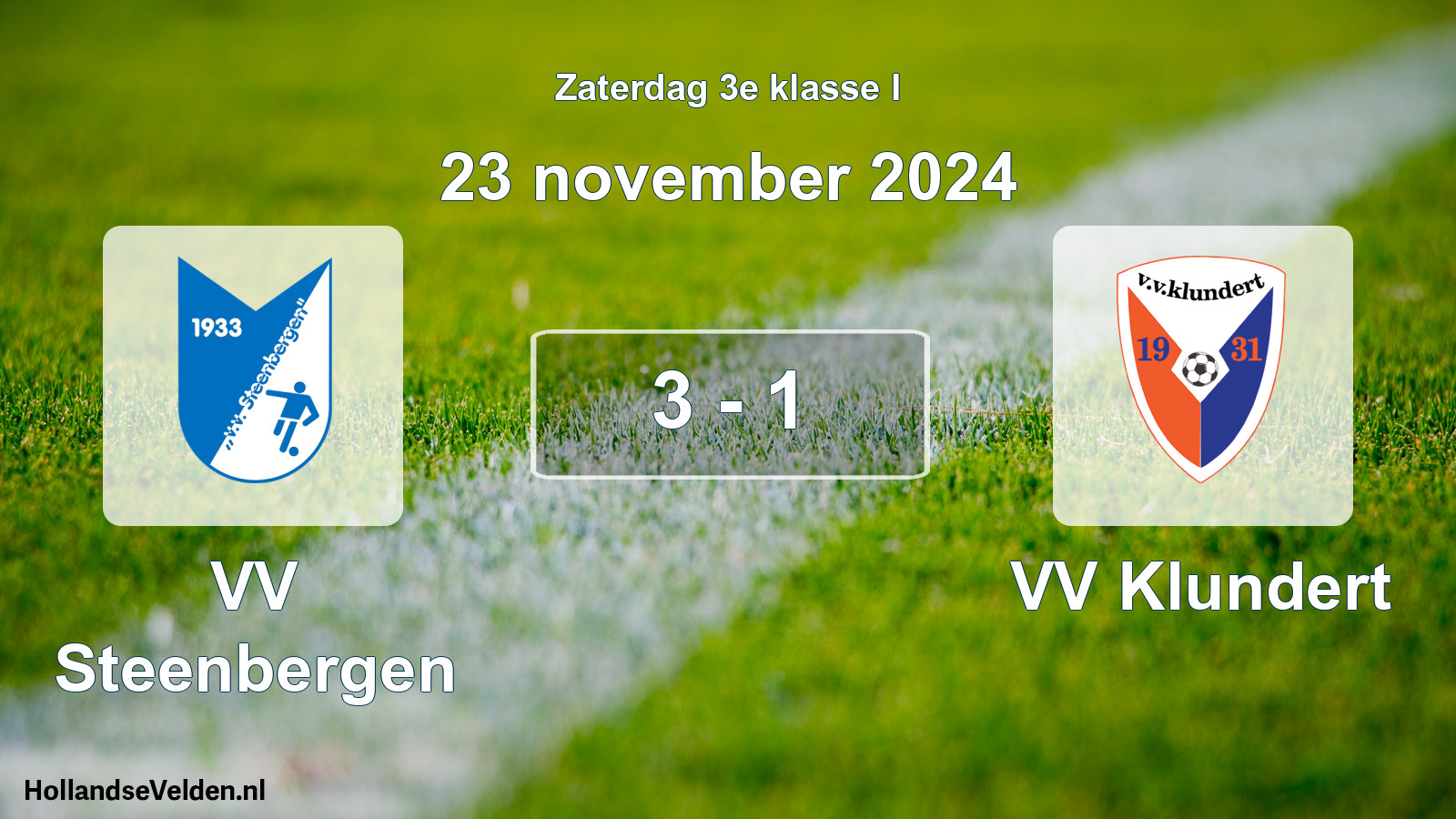 Total number of matches played: VV Steenbergen - VV Klundert 3 - 1 (23 November 2024)