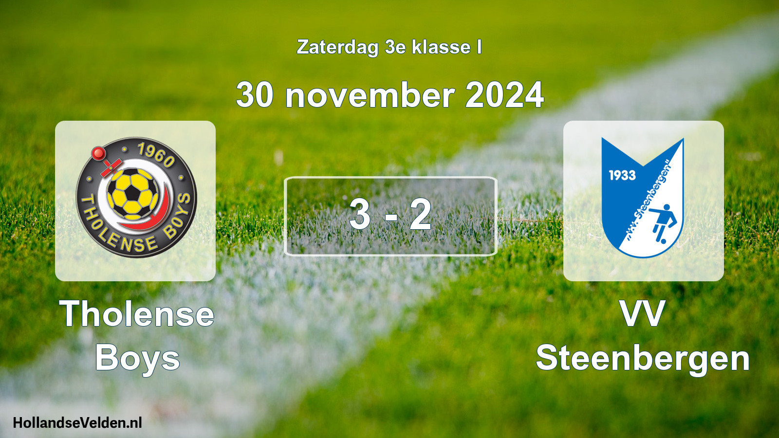 Total number of matches played: Tholense Boys - VV Steenbergen 3 - 2 (30 November 2024)