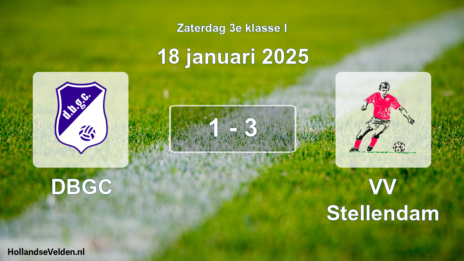 Total number of matches played: DBGC - VV Stellendam 1 - 3 (18 January 2025)