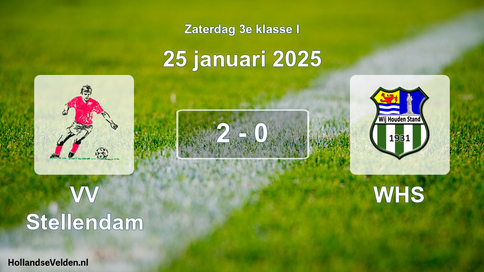 Total number of matches played: VV Stellendam - WHS 2 - 0 (25 January 2025)