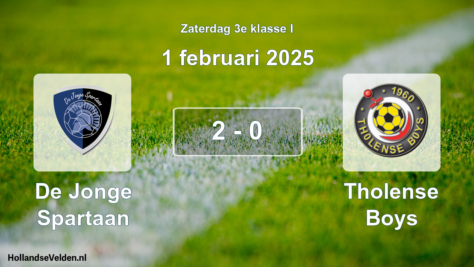 Total number of matches played: De Jonge Spartaan - Tholense Boys 2 - 0 (1 February 2025)