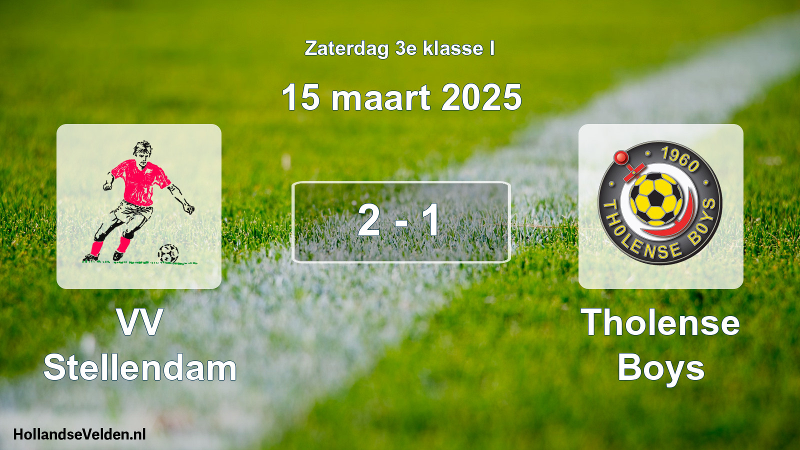 Total number of matches played: VV Stellendam - Tholense Boys 2 - 1 (15 March 2025)
