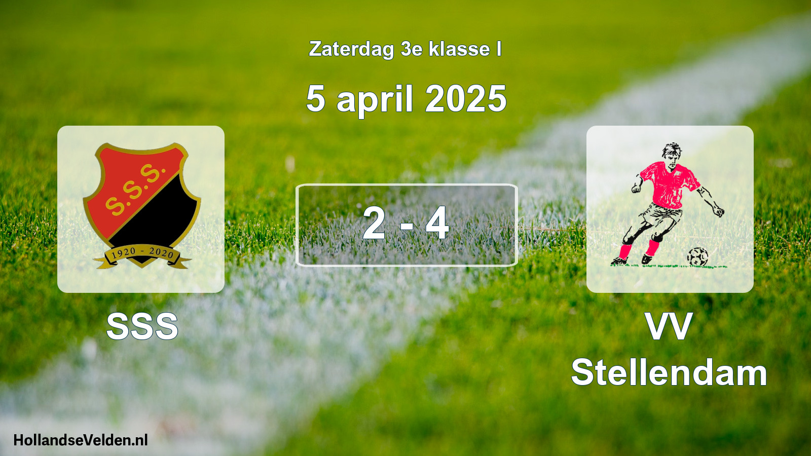 Total number of matches played: SSS - VV Stellendam 2 - 4 (5 April 2025)