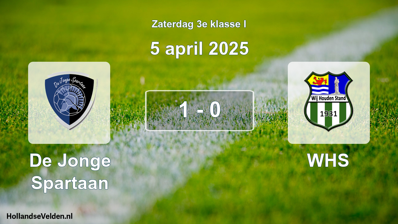 Total number of matches played: De Jonge Spartaan - WHS 1 - 0 (5 April 2025)