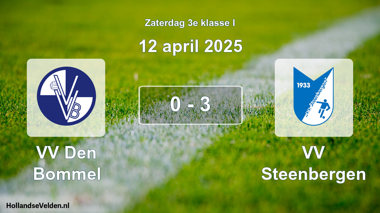 Total number of matches played: VV Den Bommel - VV Steenbergen 0 - 3 (12 April 2025)