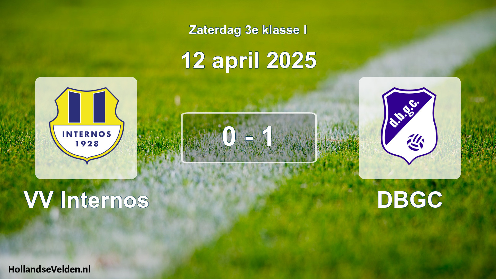Total number of matches played: VV Internos - DBGC 0 - 1 (12 April 2025)