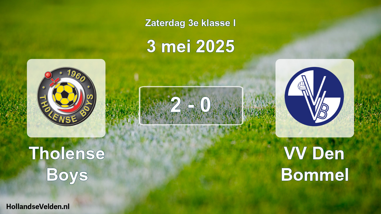Total number of matches played: Tholense Boys - VV Den Bommel 2 - 0 (3 May 2025)