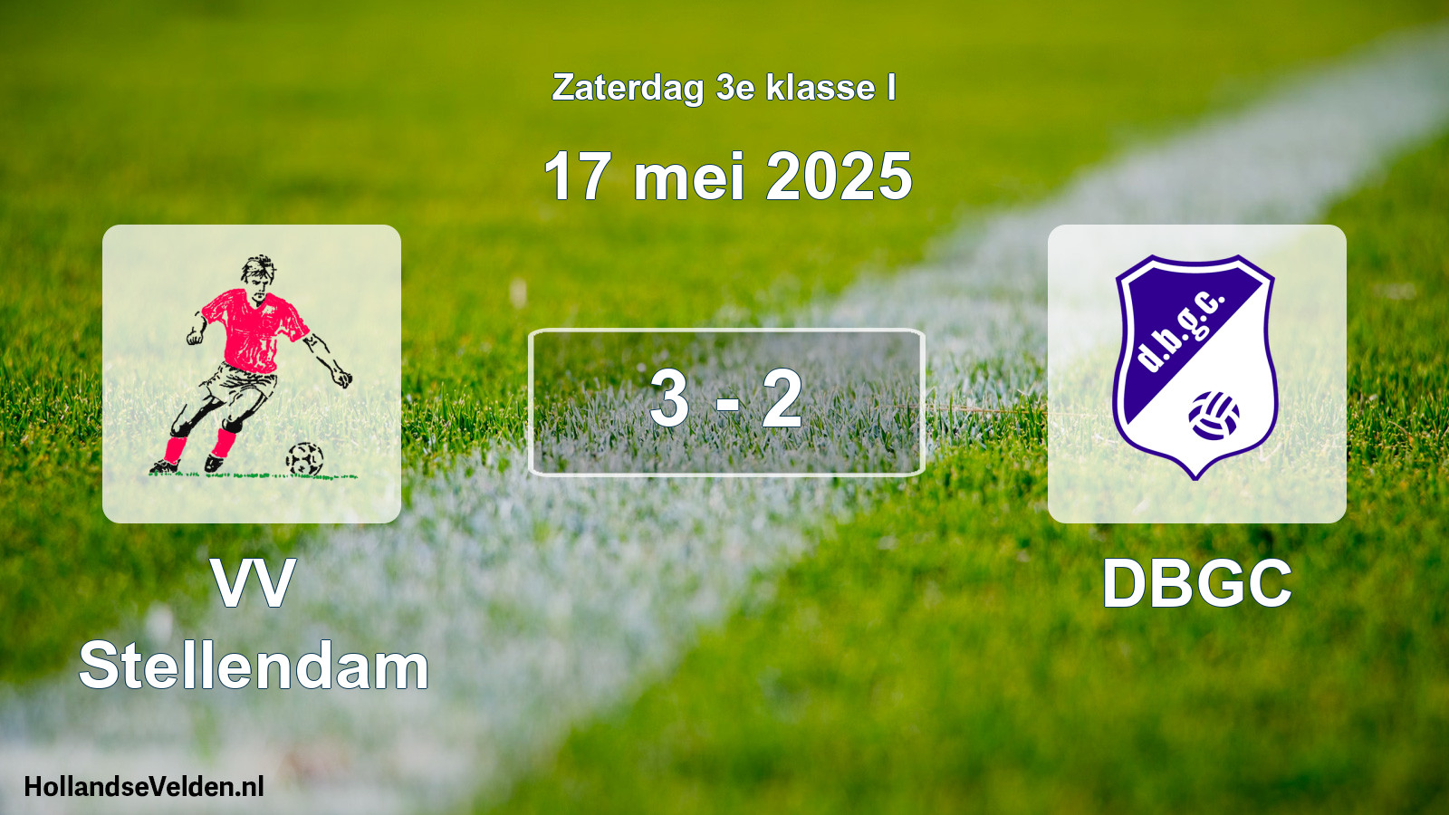 Total number of matches played: VV Stellendam - DBGC 3 - 2 (17 May 2025)
