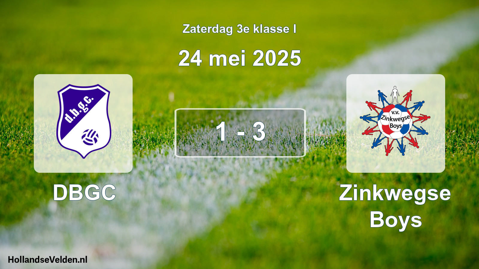 Total number of matches played: DBGC - Zinkwegse Boys 1 - 3 (24 May 2025)