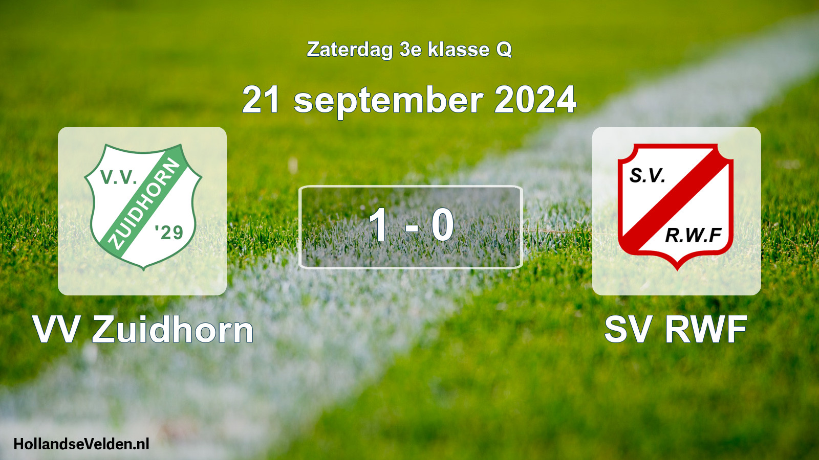 Total number of matches played: VV Zuidhorn - SV RWF 1 - 0 (21 September 2024)