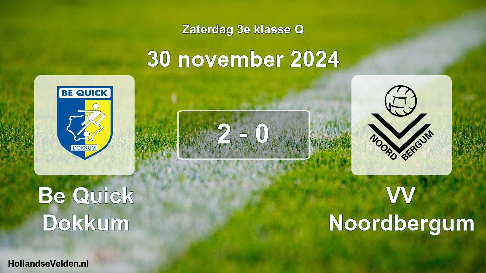 Total number of matches played: Be Quick Dokkum - VV Noordbergum 2 - 0 (30 November 2024)