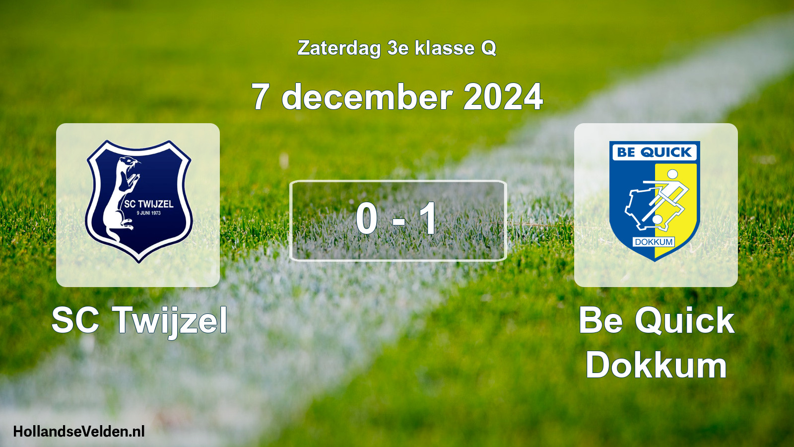 Total number of matches played: SC Twijzel - Be Quick Dokkum 0 - 1 (7 December 2024)