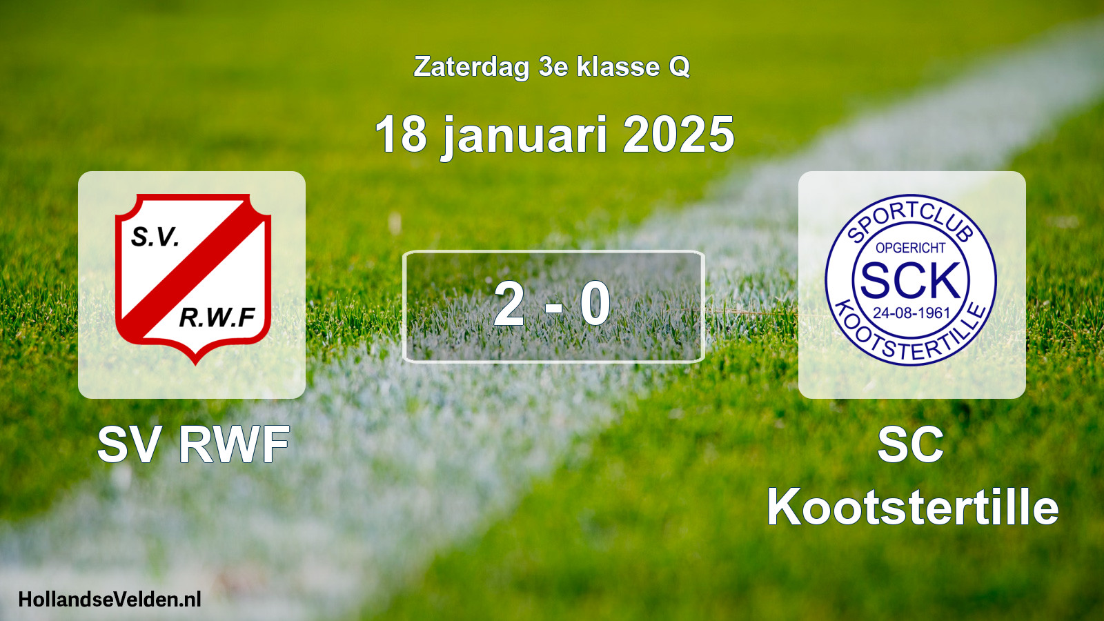 Total number of matches played: SV RWF - SC Kootstertille 2 - 0 (18 January 2025)