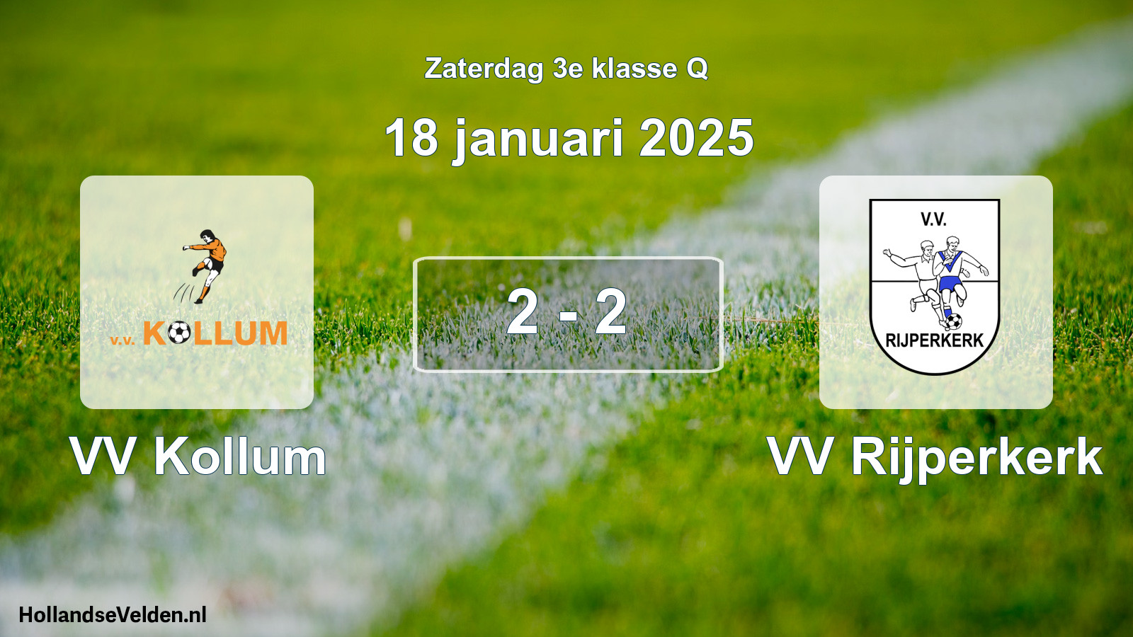 Total number of matches played: VV Kollum - VV Rijperkerk 2 - 2 (18 January 2025)