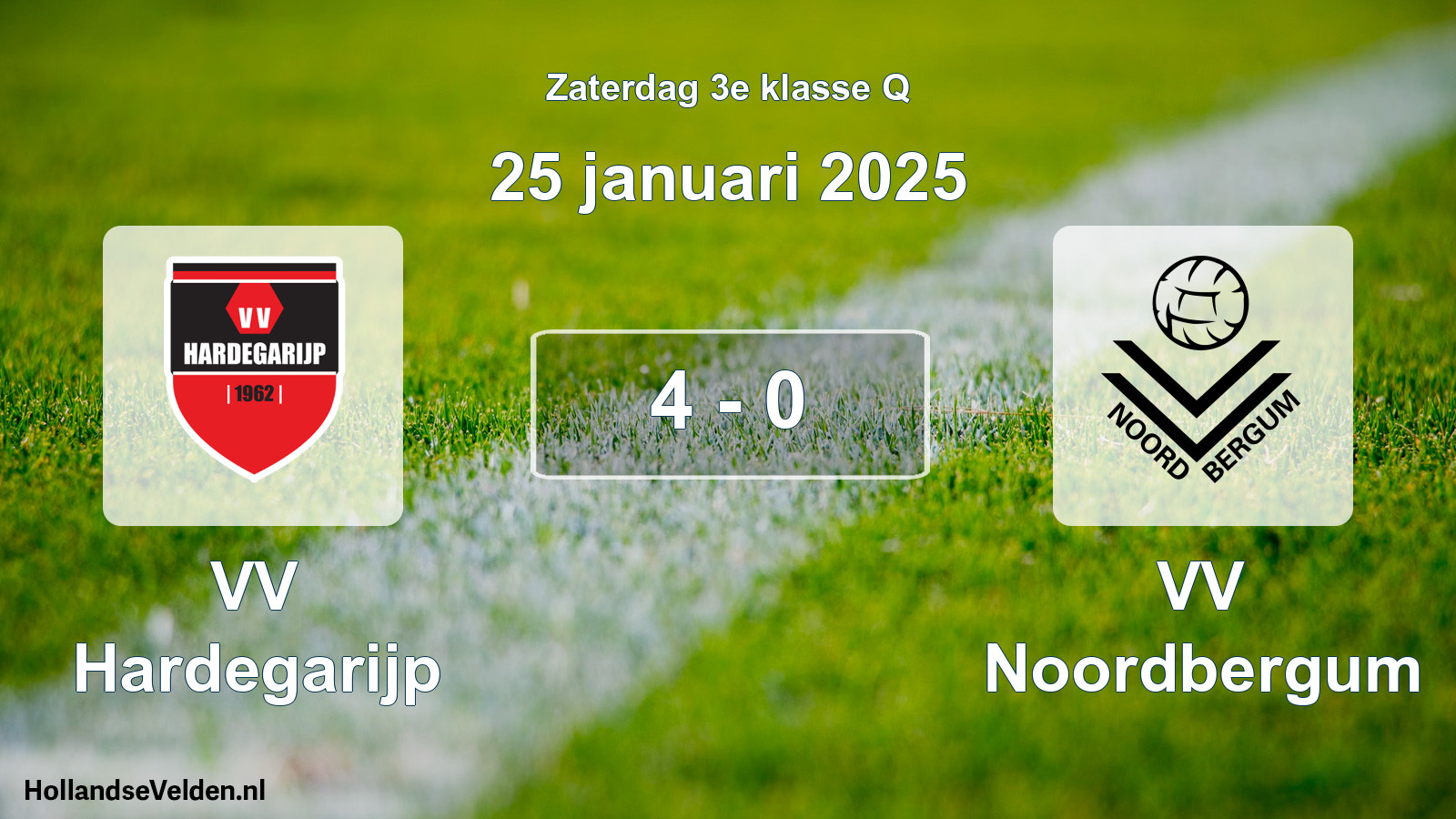 Total number of matches played: VV Hardegarijp - VV Noordbergum 4 - 0 (25 January 2025)