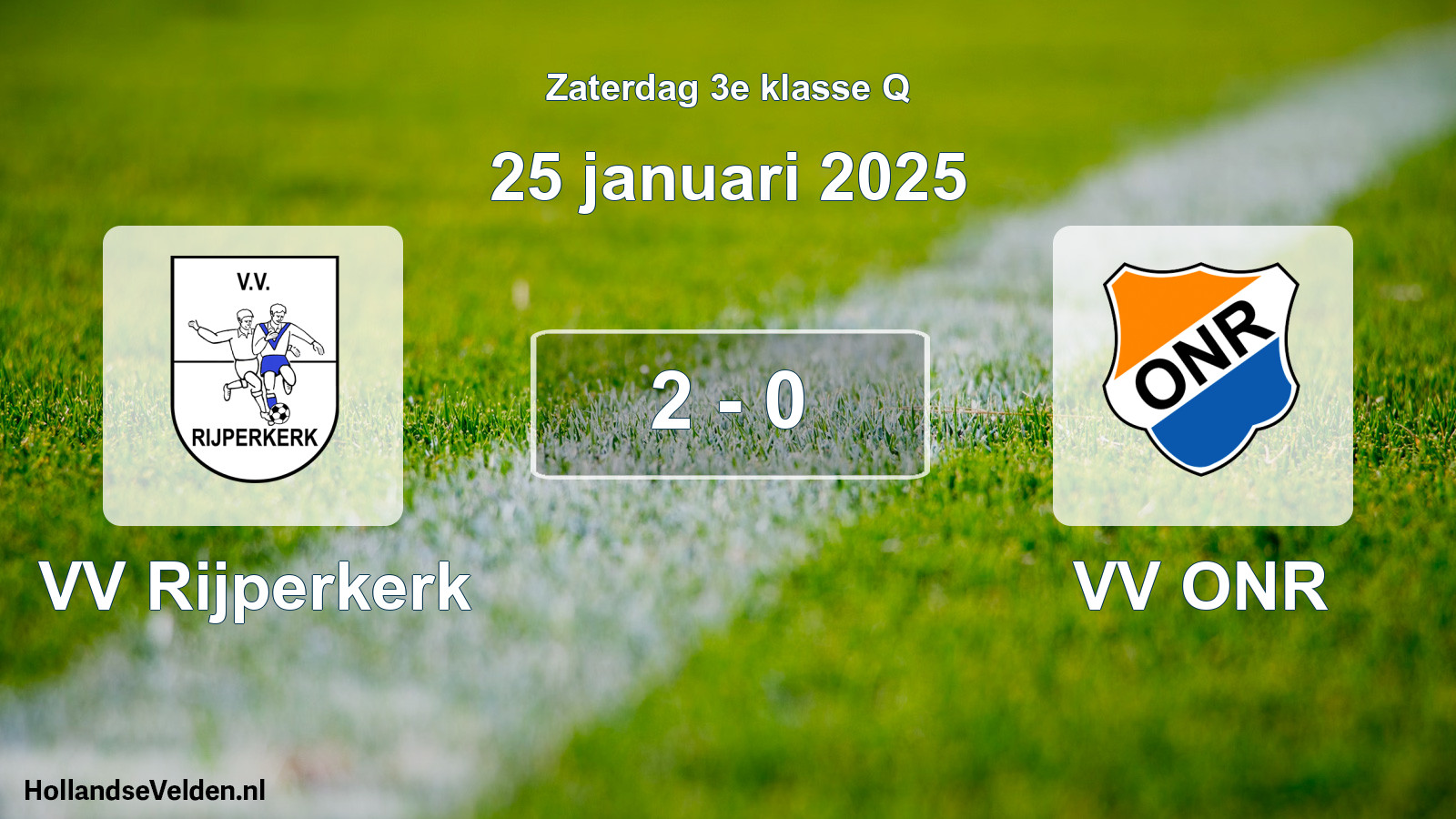 Total number of matches played: VV Rijperkerk - VV ONR 2 - 0 (25 January 2025)