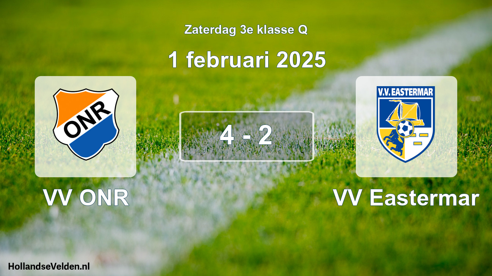 Total number of matches played: VV ONR - VV Eastermar 4 - 2 (1 February 2025)