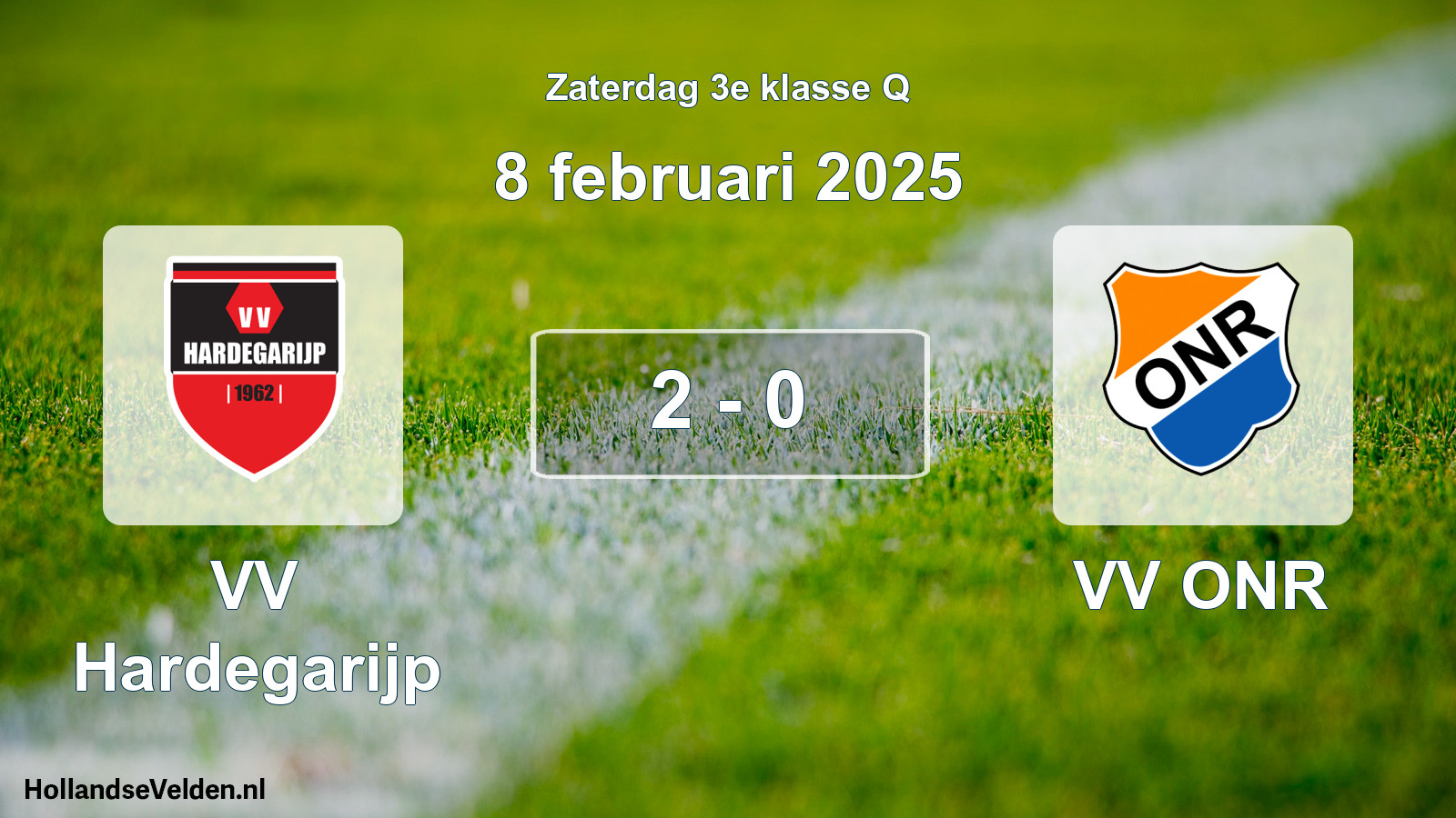 Total number of matches played: VV Hardegarijp - VV ONR 2 - 0 (8 February 2025)