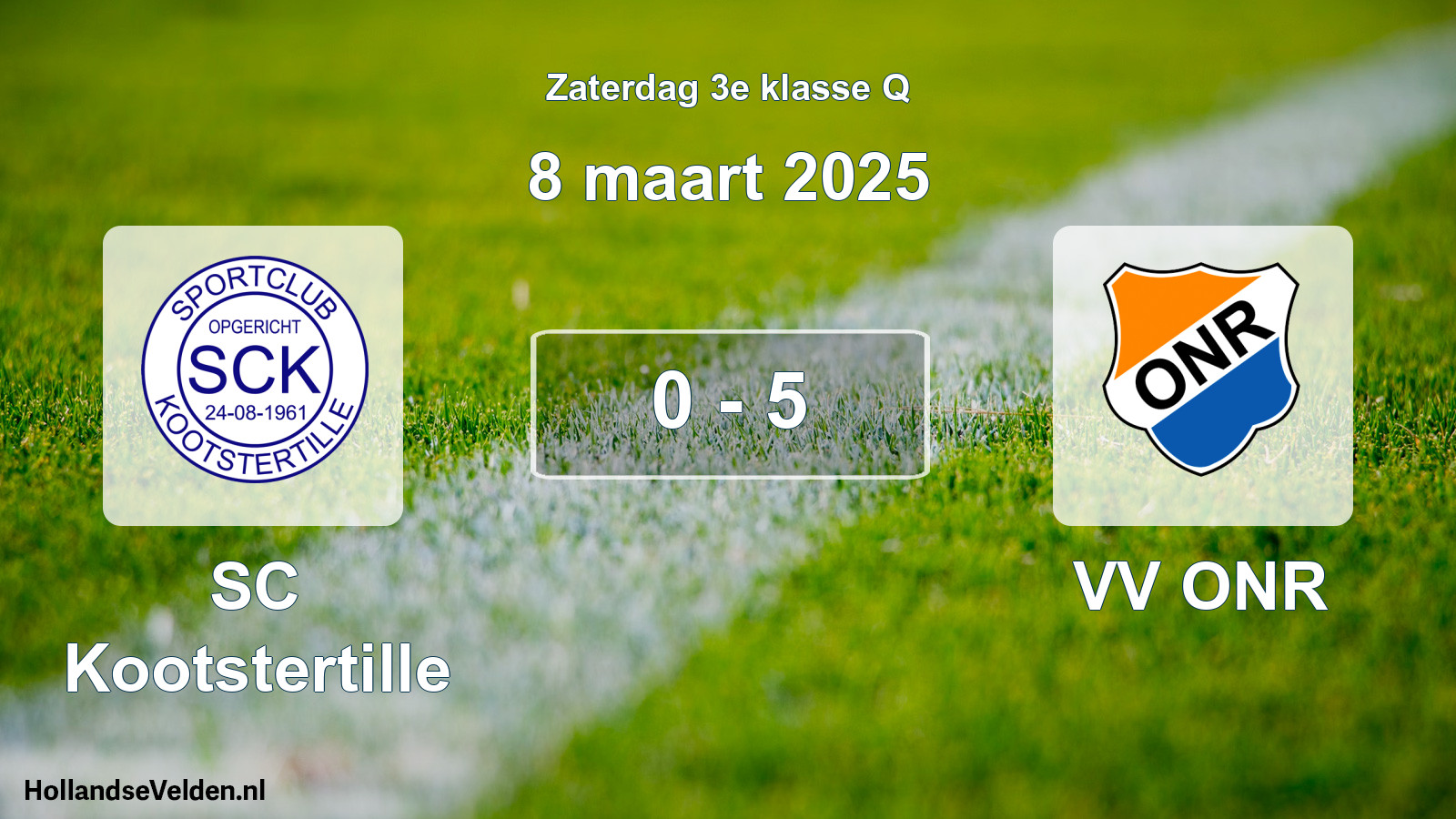 Total number of matches played: SC Kootstertille - VV ONR 0 - 5 (8 March 2025)