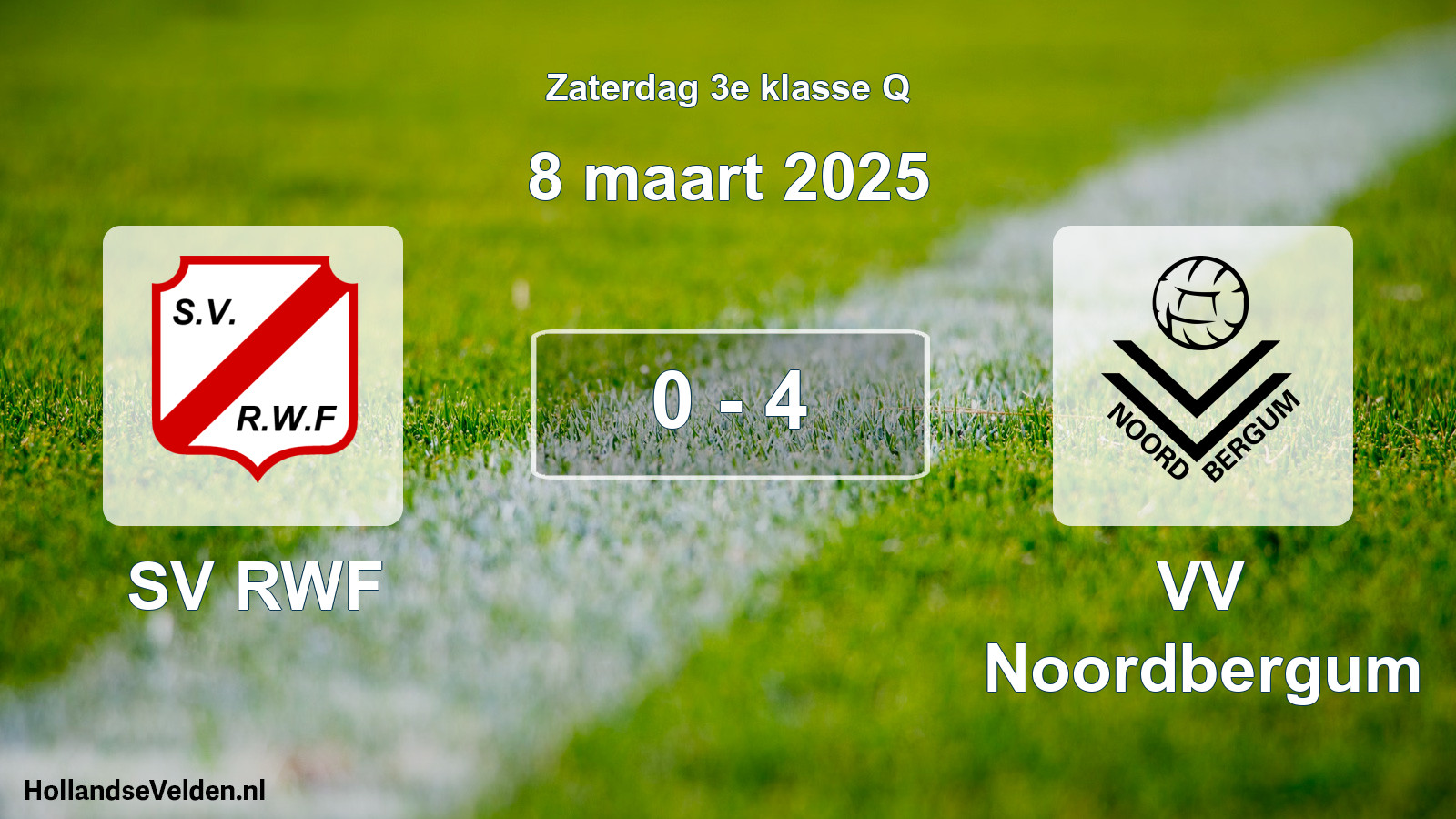 Total number of matches played: SV RWF - VV Noordbergum 0 - 4 (8 March 2025)