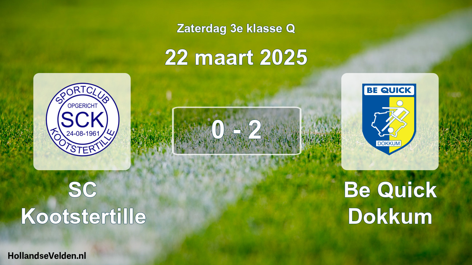 Total number of matches played: SC Kootstertille - Be Quick Dokkum 0 - 2 (22 March 2025)