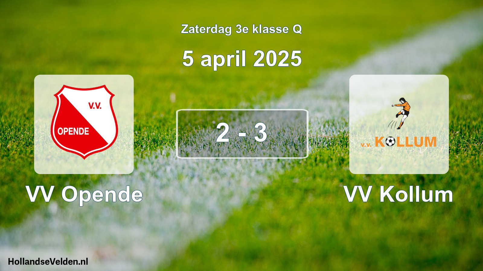 Total number of matches played: VV Opende - VV Kollum 2 - 3 (5 April 2025)