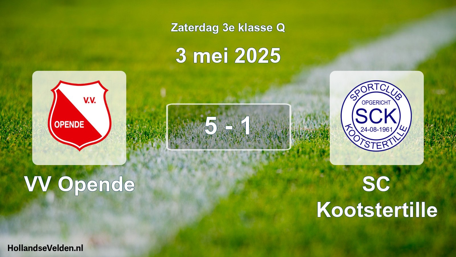 Total number of matches played: VV Opende - SC Kootstertille 5 - 1 (3 May 2025)