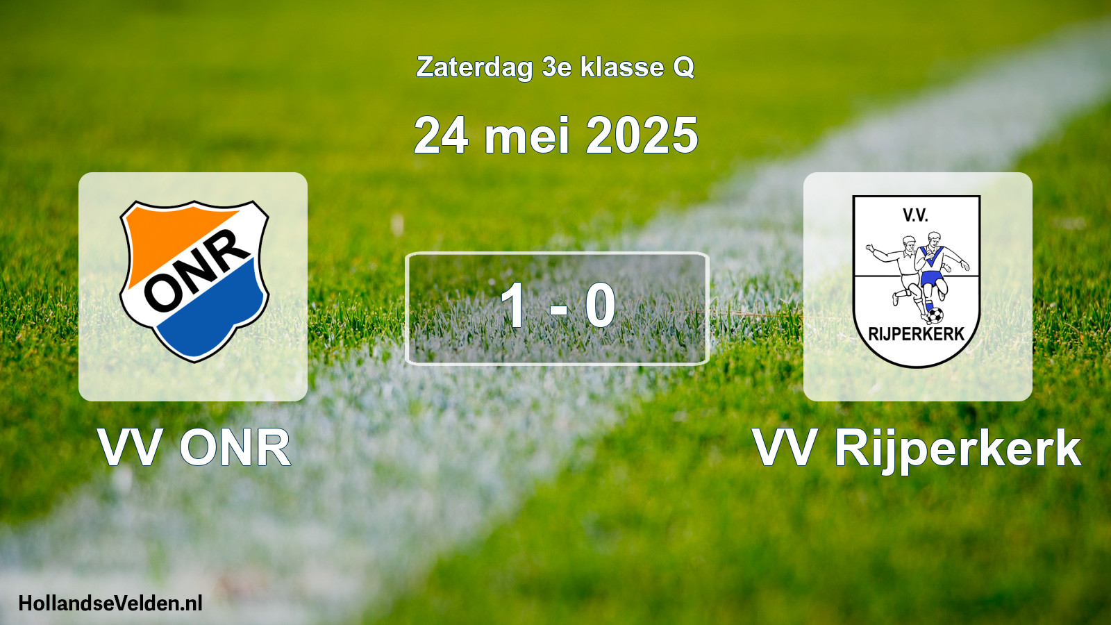 Total number of matches played: VV ONR - VV Rijperkerk 1 - 0 (24 May 2025)