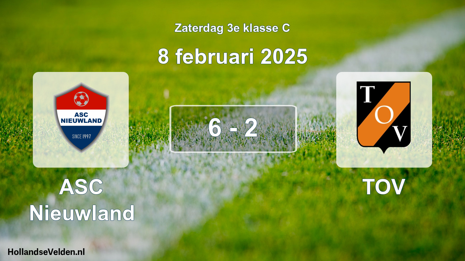 Total number of matches played: ASC Nieuwland - TOV 6 - 2 (8 February 2025)