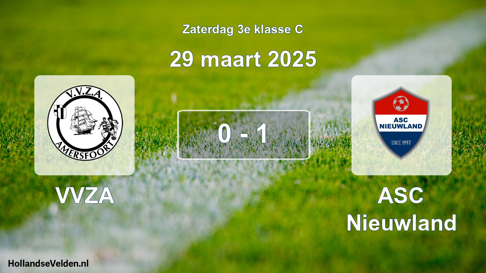 Total number of matches played: VVZA - ASC Nieuwland 0 - 1 (29 March 2025)