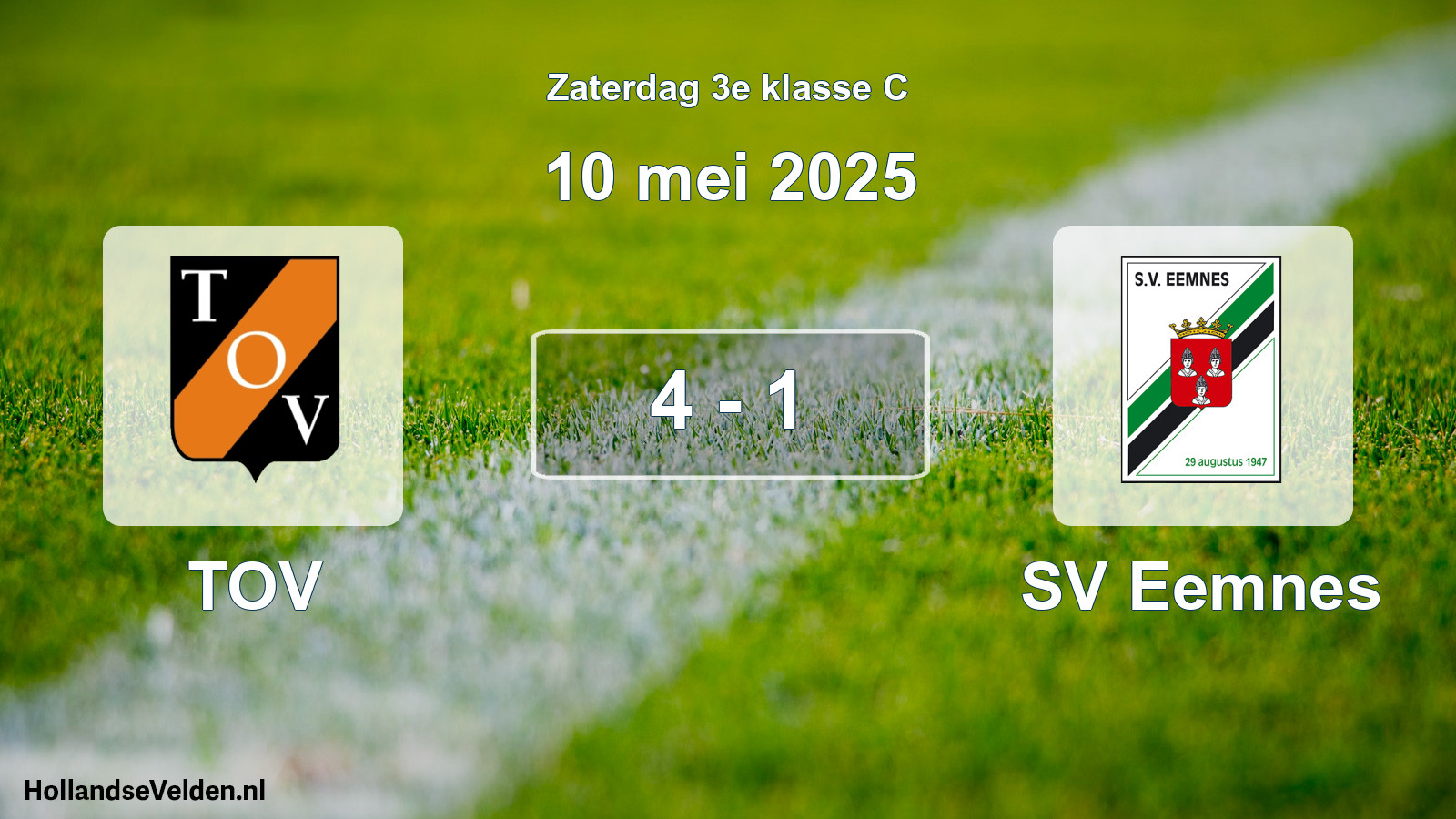 Total number of matches played: TOV - SV Eemnes 4 - 1 (10 May 2025)