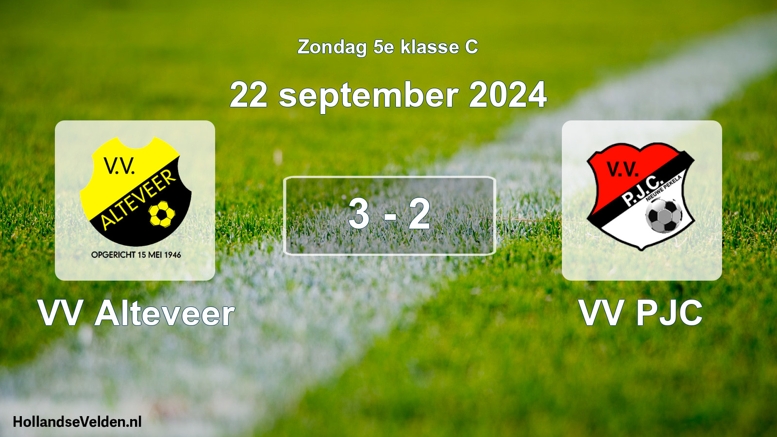 Total number of matches played: VV Alteveer - VV PJC 3 - 2 (22 September 2024)