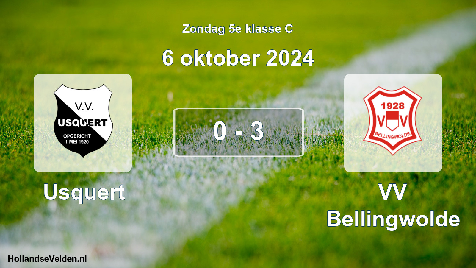 Total number of matches played: Usquert - VV Bellingwolde 0 - 3 (6 October 2024)