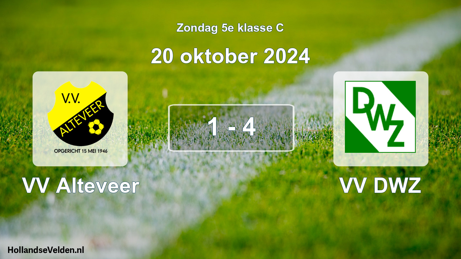 Total number of matches played: VV Alteveer - VV DWZ 1 - 4 (20 October 2024)