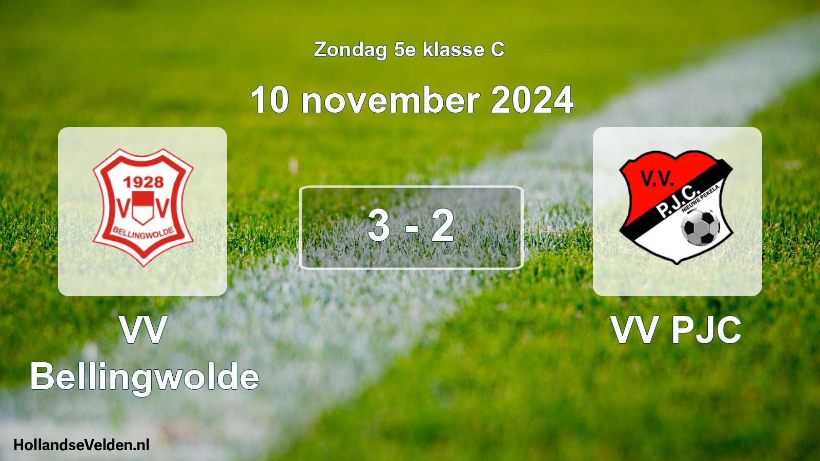 Total number of matches played: VV Bellingwolde - VV PJC 3 - 2 (10 November 2024)