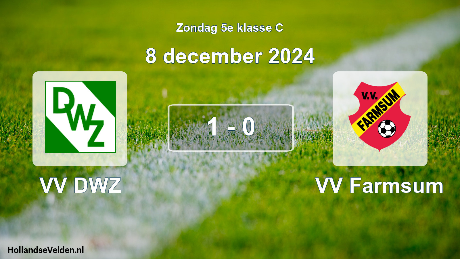 Total number of matches played: VV DWZ - VV Farmsum 1 - 0 (8 December 2024)