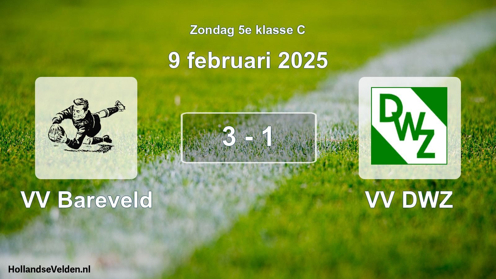 Total number of matches played: VV Bareveld - VV DWZ 3 - 1 (9 February 2025)