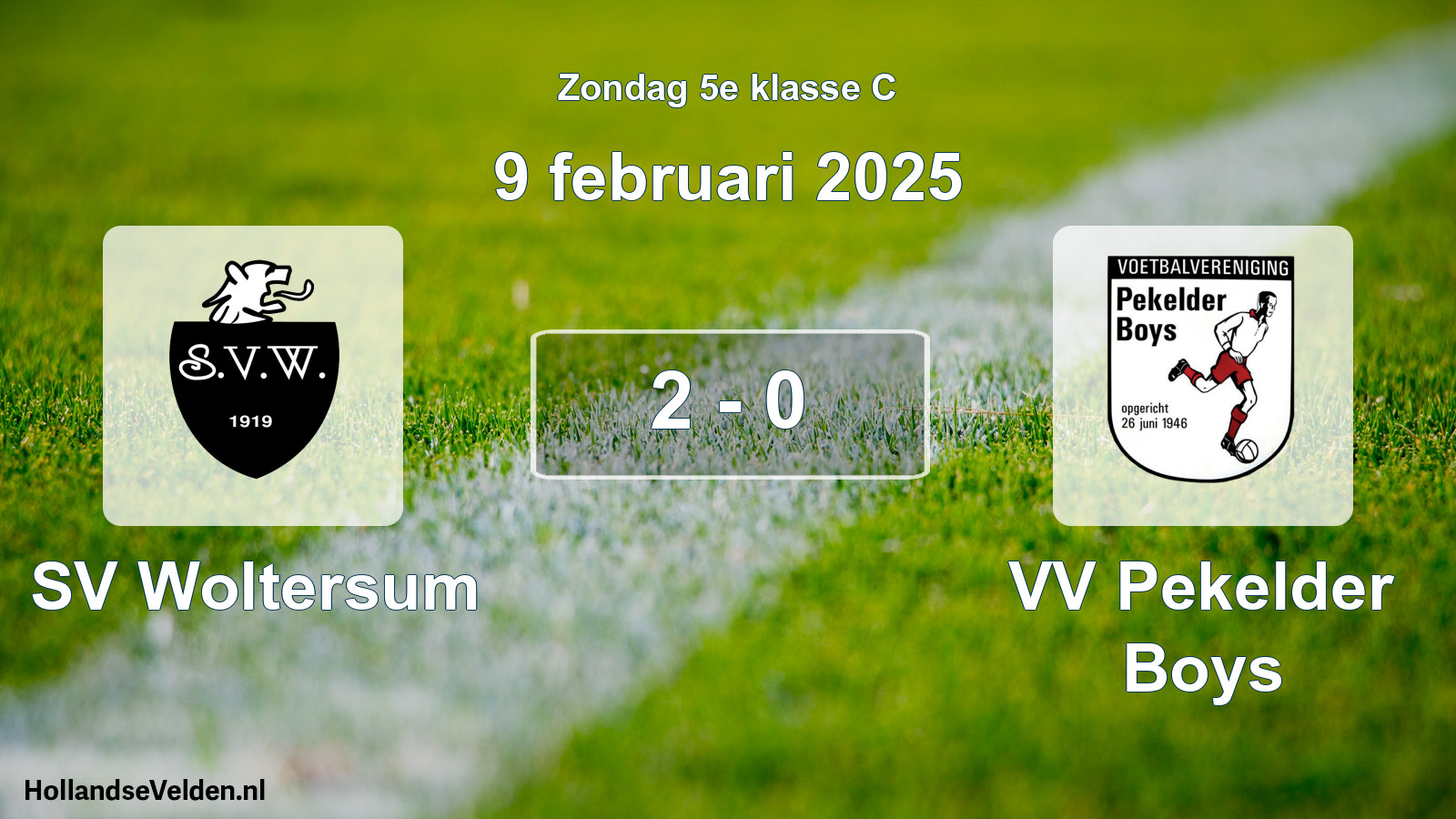 Total number of matches played: SV Woltersum - VV Pekelder Boys 2 - 0 (9 February 2025)