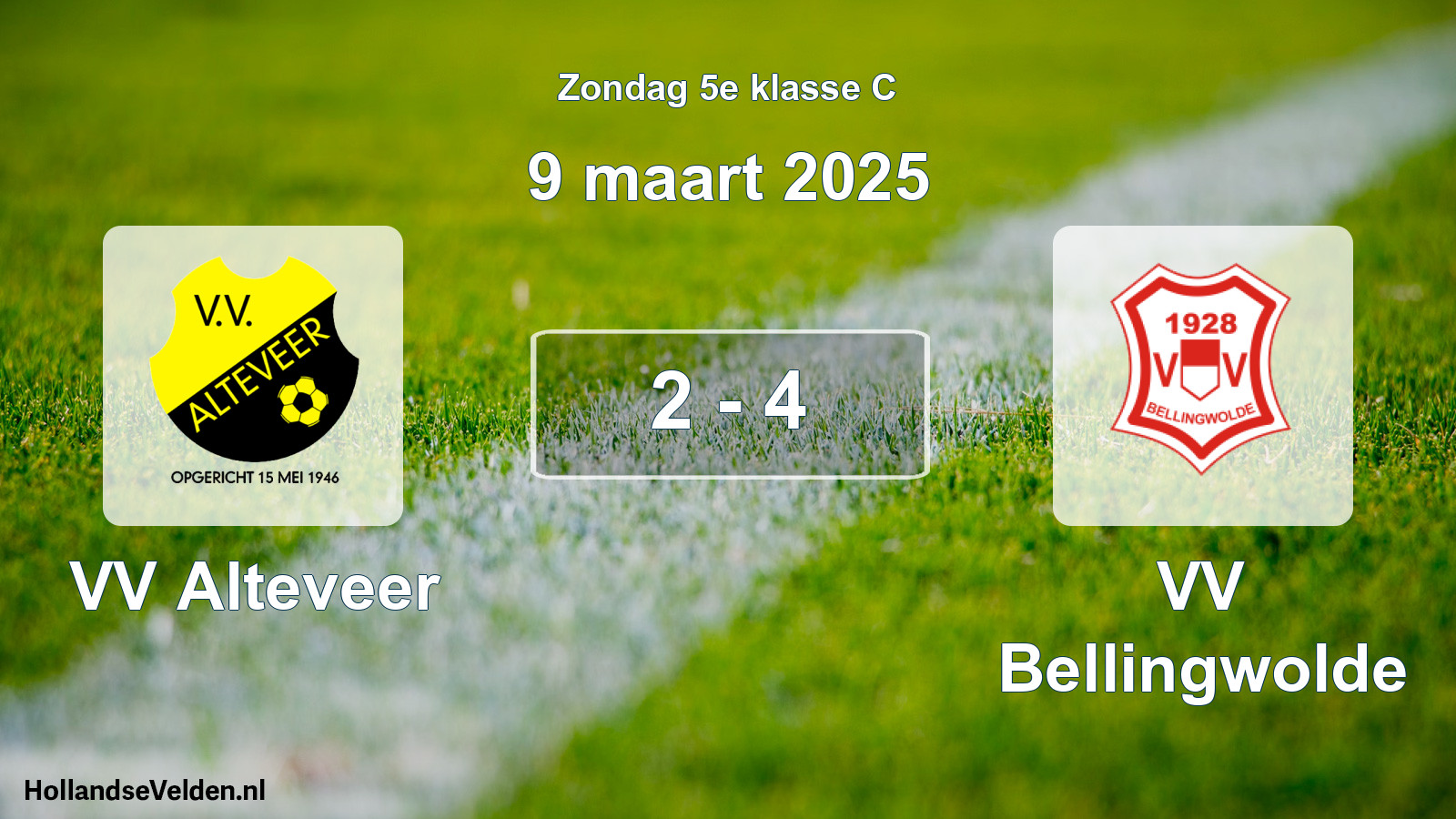 Total number of matches played: VV Alteveer - VV Bellingwolde 2 - 4 (9 March 2025)