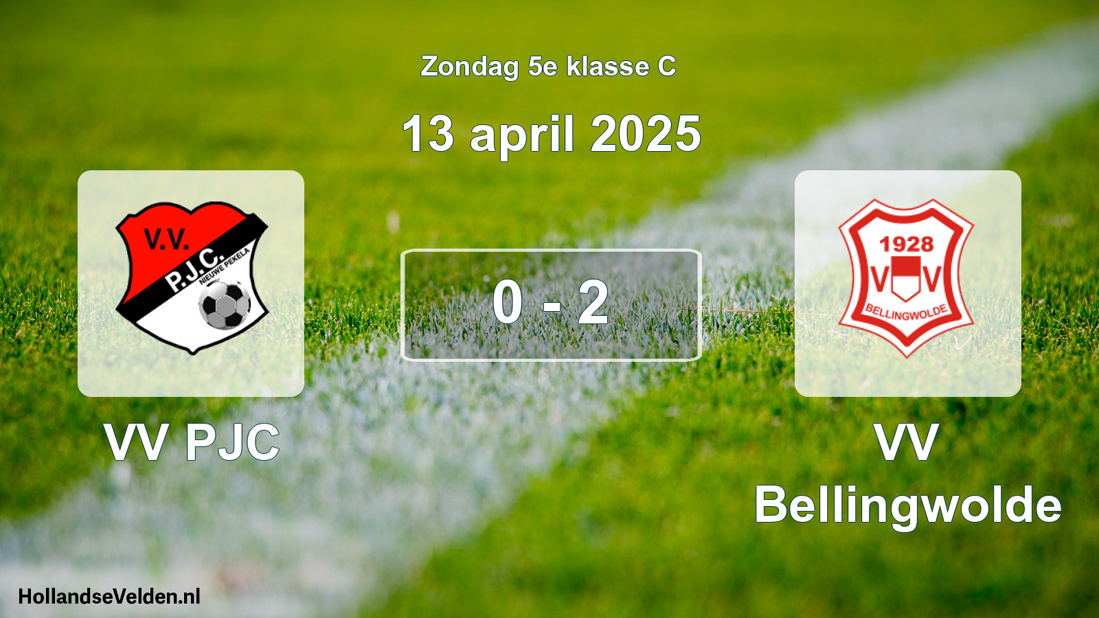 Total number of matches played: VV PJC - VV Bellingwolde 0 - 2 (13 April 2025)
