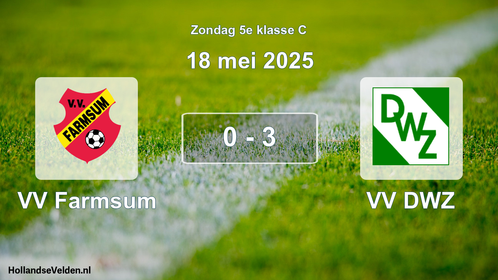 Total number of matches played: VV Farmsum - VV DWZ 0 - 3 (18 May 2025)